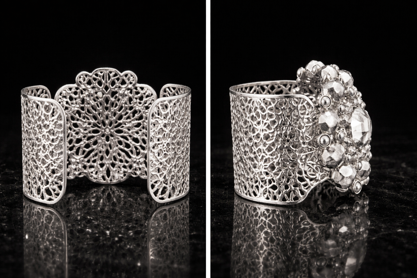 Silver Statement Filigree Cuff Bracelet – Limited Edition