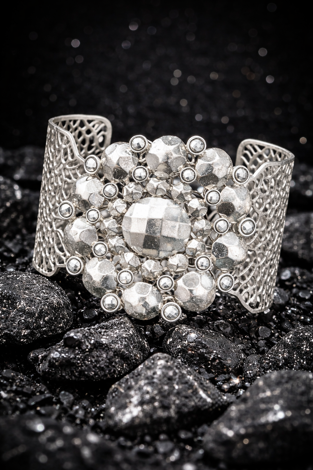 Silver Statement Filigree Cuff Bracelet – Limited Edition