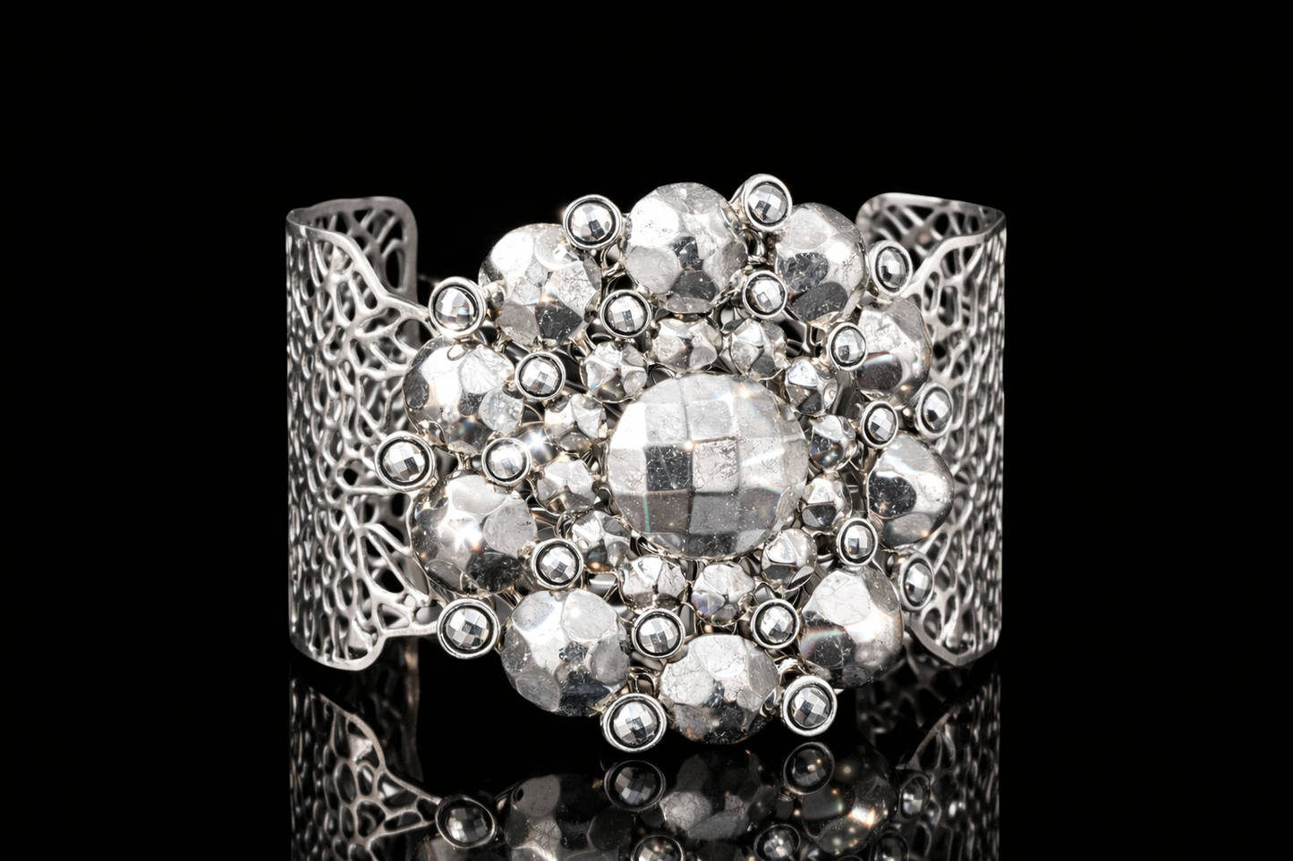 Silver Statement Filigree Cuff Bracelet – Limited Edition