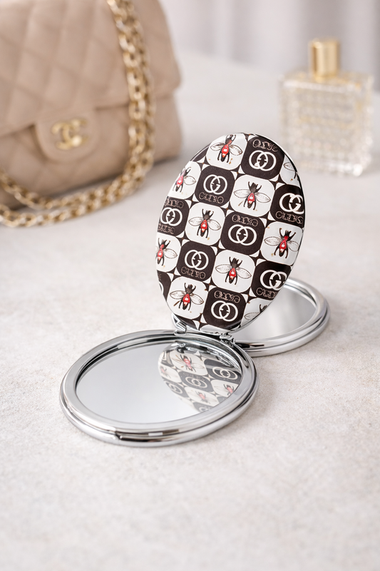 Designer Oval Compact Mirror – Chic Everyday Essential