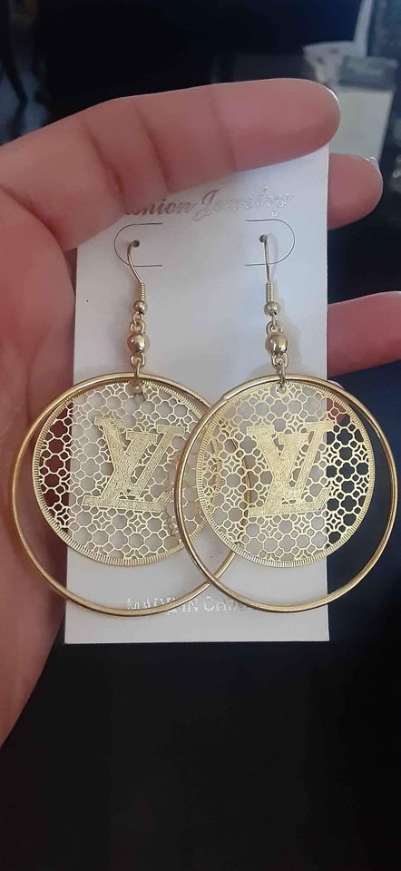 Gold Tone Dangle Earrings - Statement Fashion Jewelry