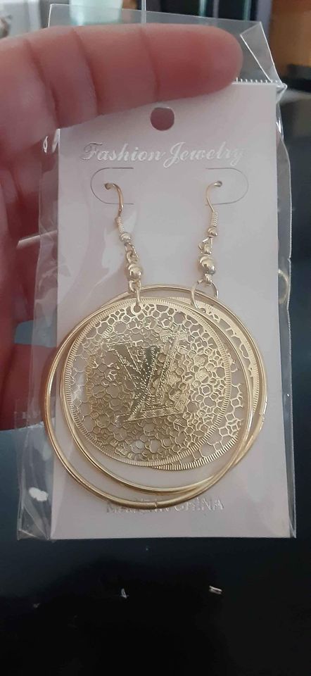 Gold Tone Dangle Earrings - Statement Fashion Jewelry