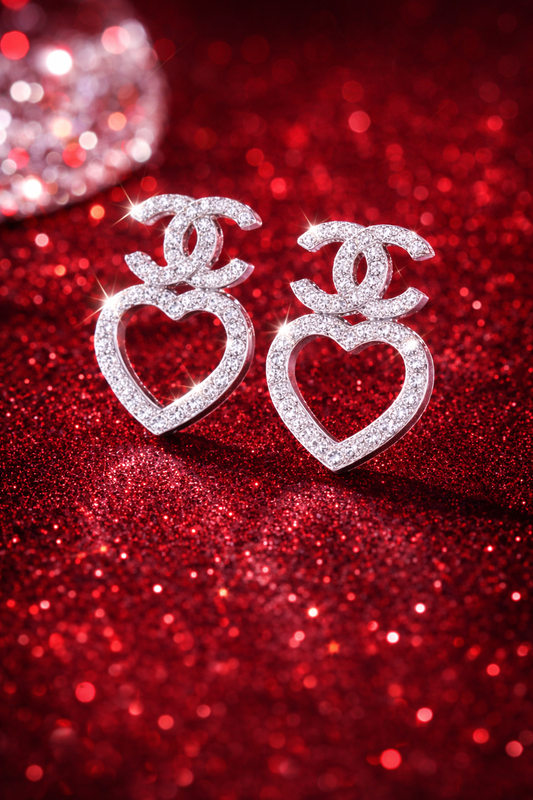 Designer-Inspired Silver Heart Statement Earrings A true must-have for every jewelry collection.