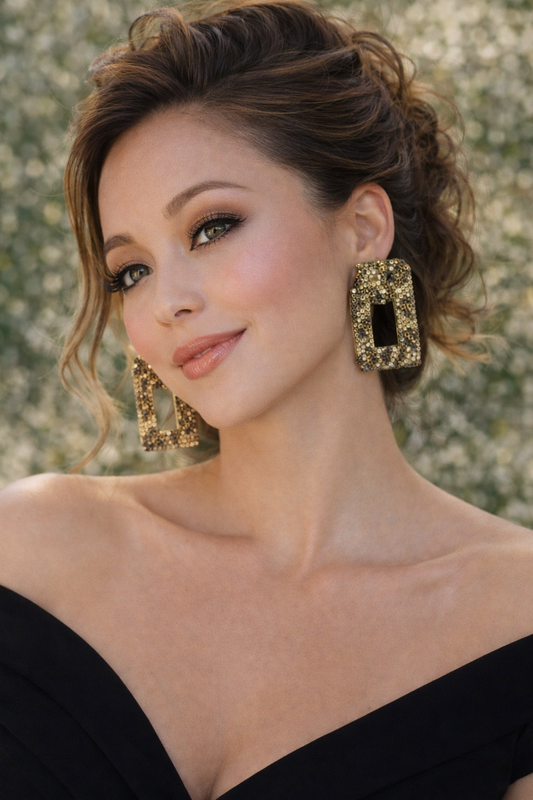 Leopard Pave Rhinestone Statement Door-Knocker Earrings – Women’s Fashion Jewelry