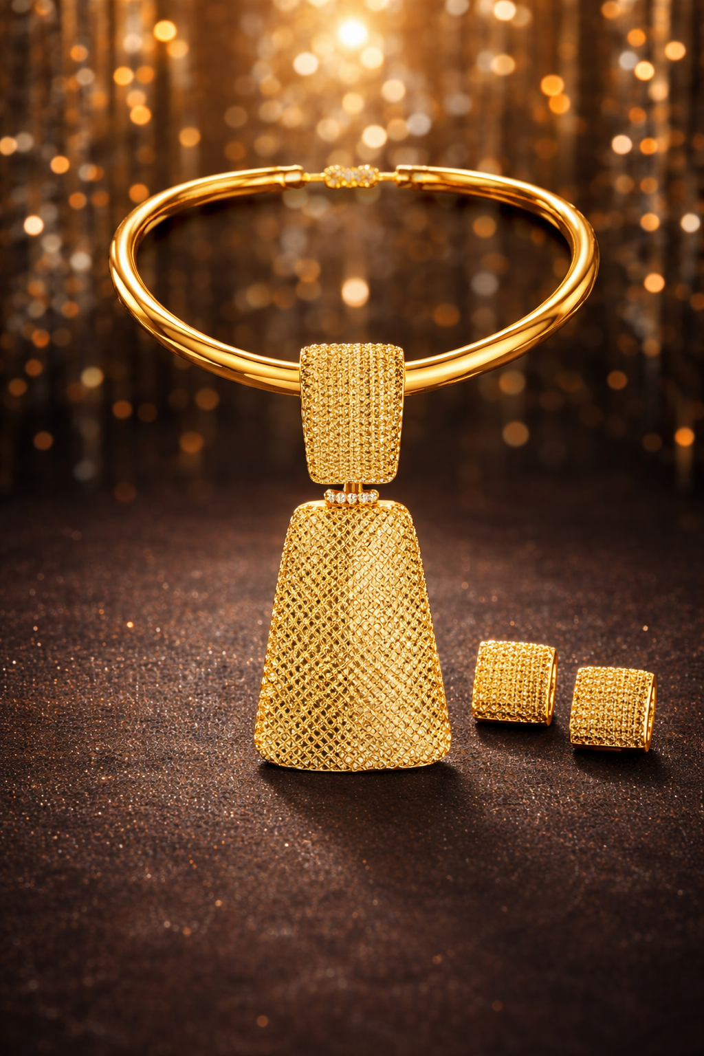 Bohemian Statement Gold Choker Set – Women’s Fashion Accessories