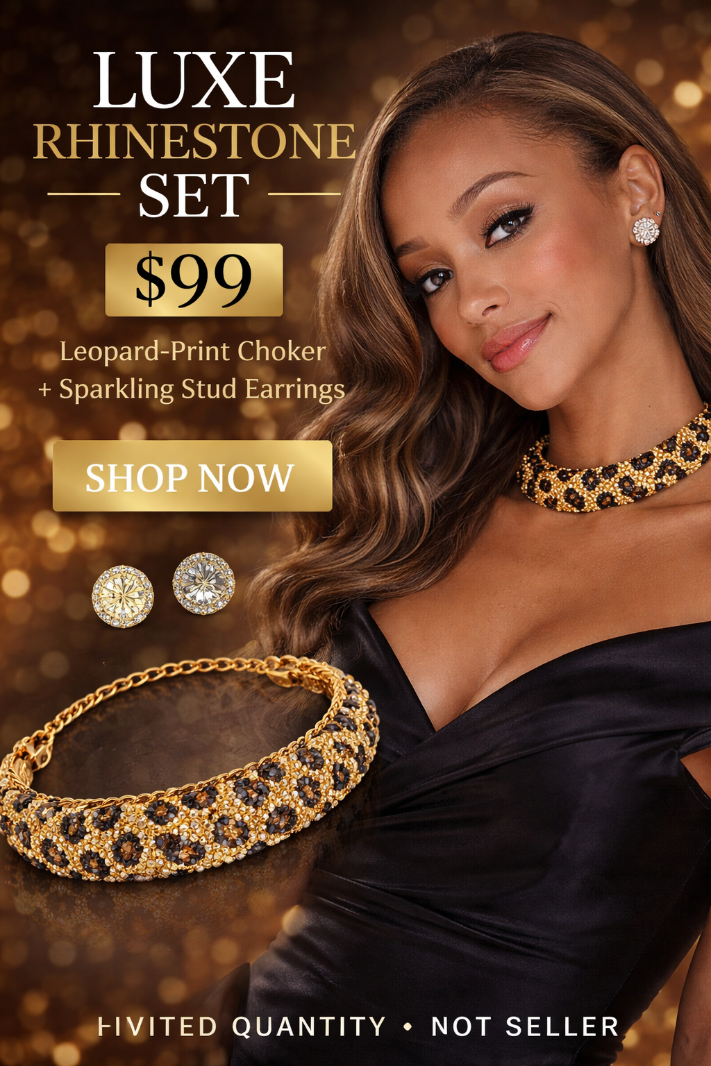 Leopard Print Statement Jewelry Set - Luxe Edition Fashion Jewelry