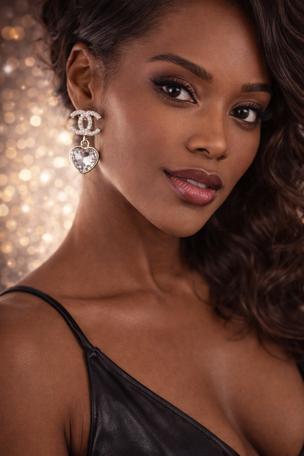 Crystal Heart Drop Earrings - Designer Inspired Statement Jewelry