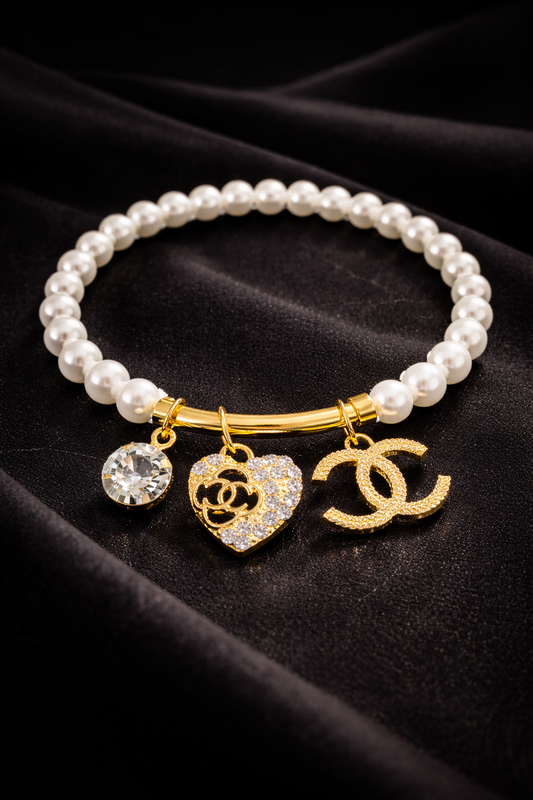 Luxe Stretch Charm Bracelet - Gold Tone Statement Jewelry