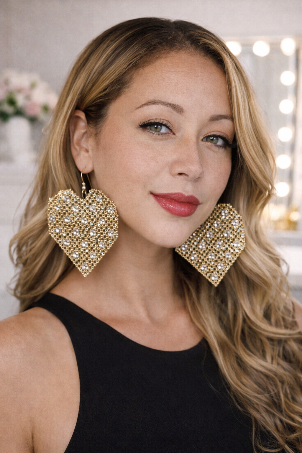 All Heart, No Apologies Rhinestone Earrings