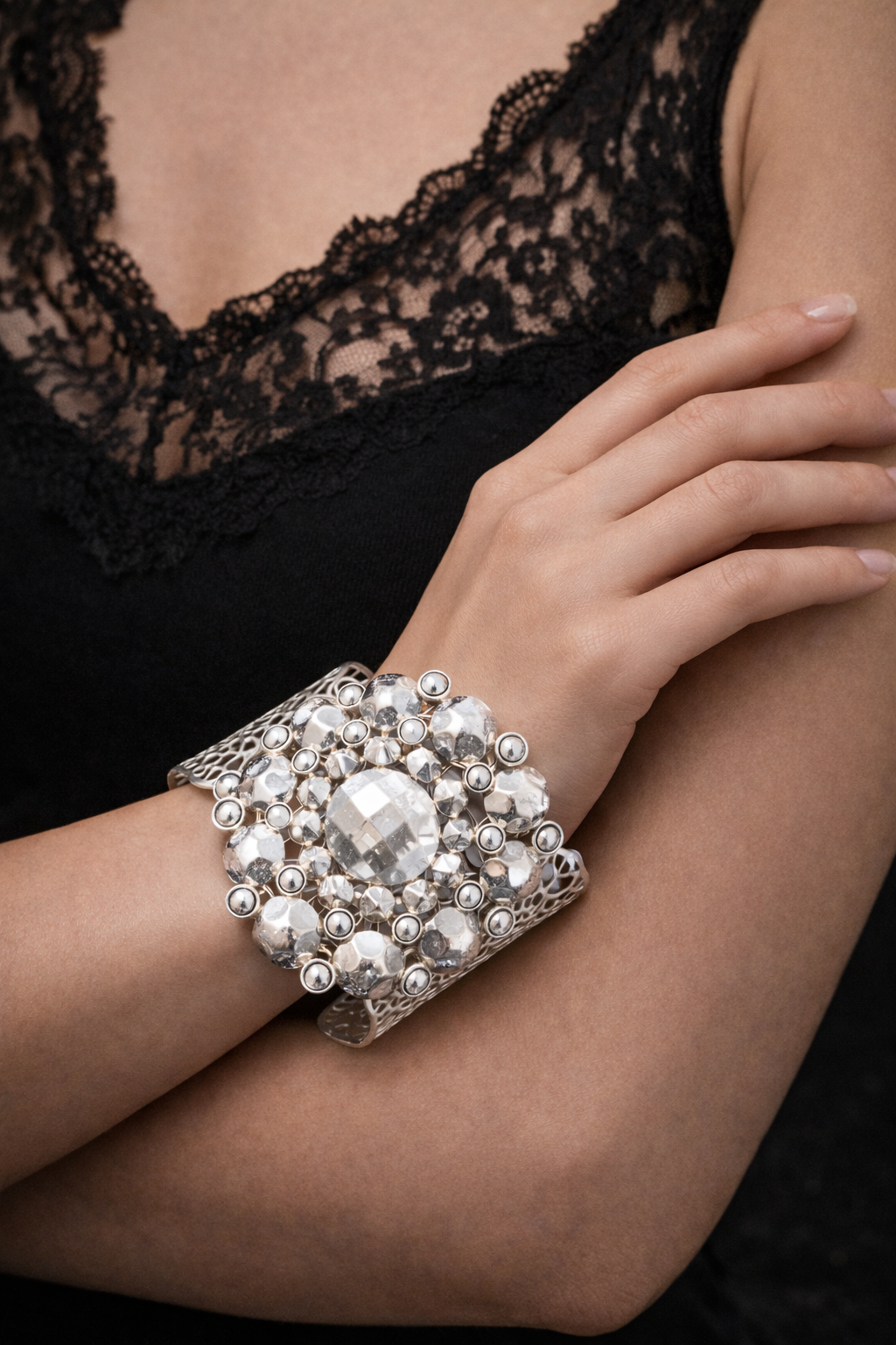 Silver Statement Filigree Cuff Bracelet – Limited Edition