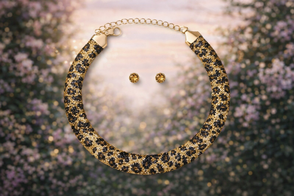 Leopard Print Statement Jewelry Set - Luxe Edition Fashion Jewelry