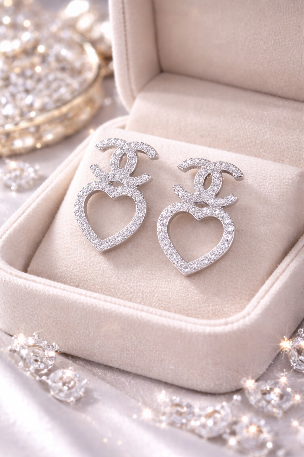 Designer-Inspired Silver Heart Statement Earrings A true must-have for every jewelry collection.