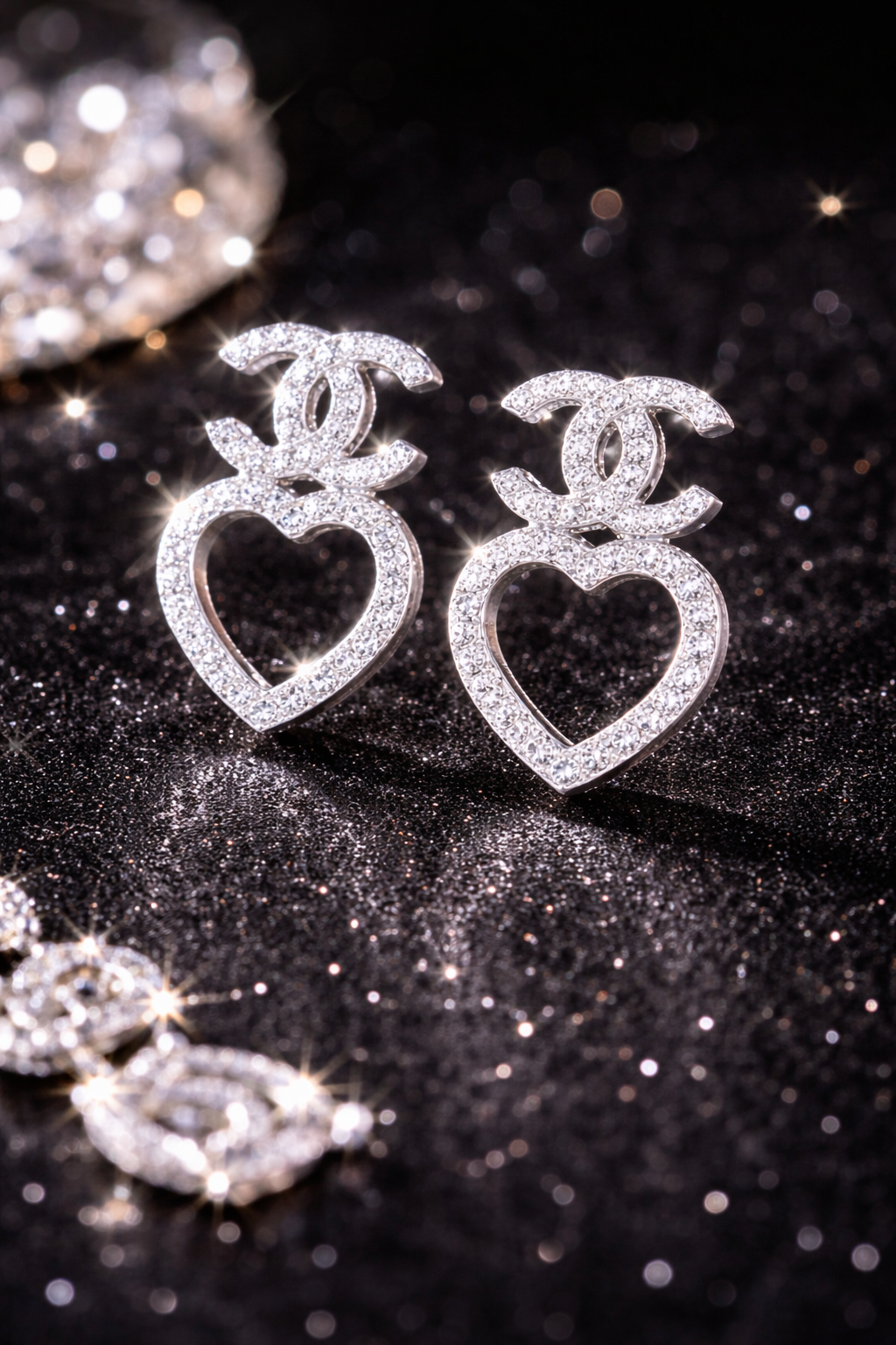 Designer-Inspired Silver Heart Statement Earrings A true must-have for every jewelry collection.