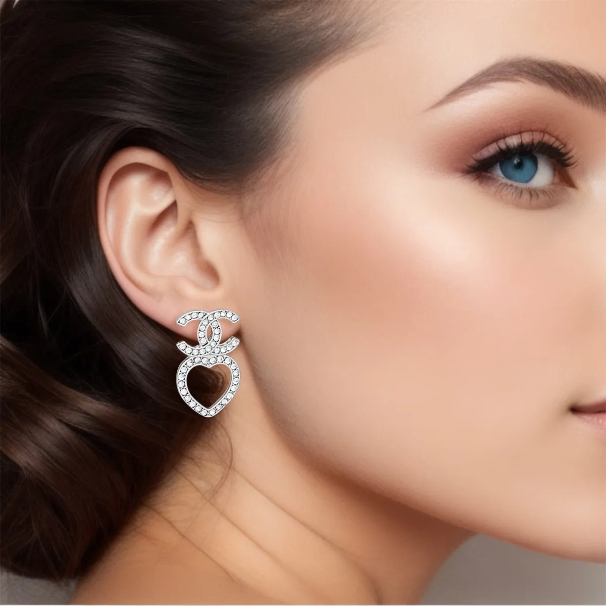 Designer-Inspired Silver Heart Statement Earrings A true must-have for every jewelry collection.