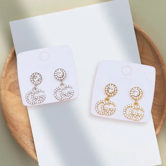 Designer Inspired Statement Earrings - Gold Tone Fashion Jewelry