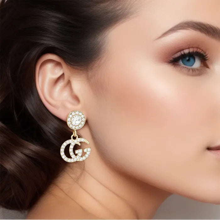 Designer Inspired Statement Earrings - Gold Tone Fashion Jewelry