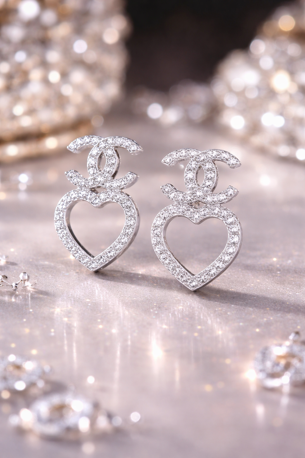 Designer-Inspired Silver Heart Statement Earrings A true must-have for every jewelry collection.