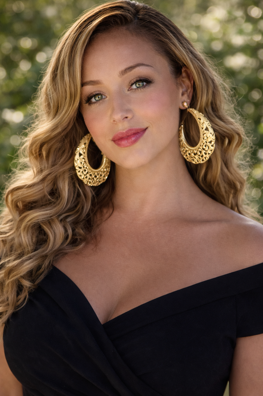 Greek-Inspired Gold Filigree Statement Earrings for Women